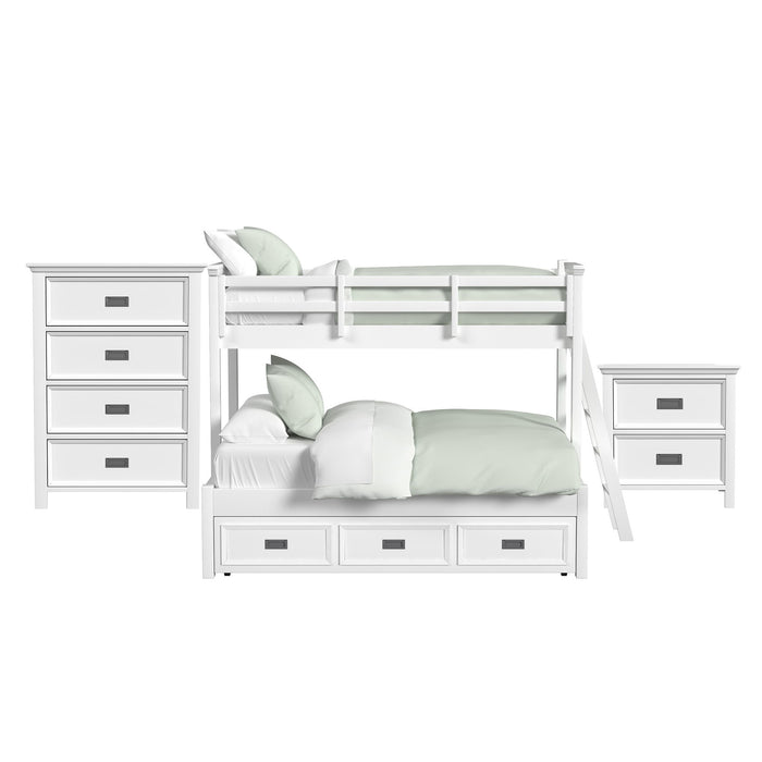 Hampton Kids - Bunk With Ladder And Trundle Bedroom Set - Stylish Home Furniture