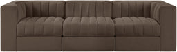 Rummi - Velvet Performance Fabric Upholstered 3 Piece Modular Sofa - Stylish Home Furniture