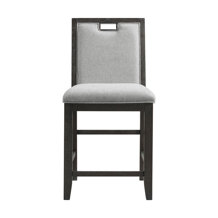 Elodie - Fabric Counter Chair (Set of 2) - Charcoal / Gray - Stylish Home Furniture
