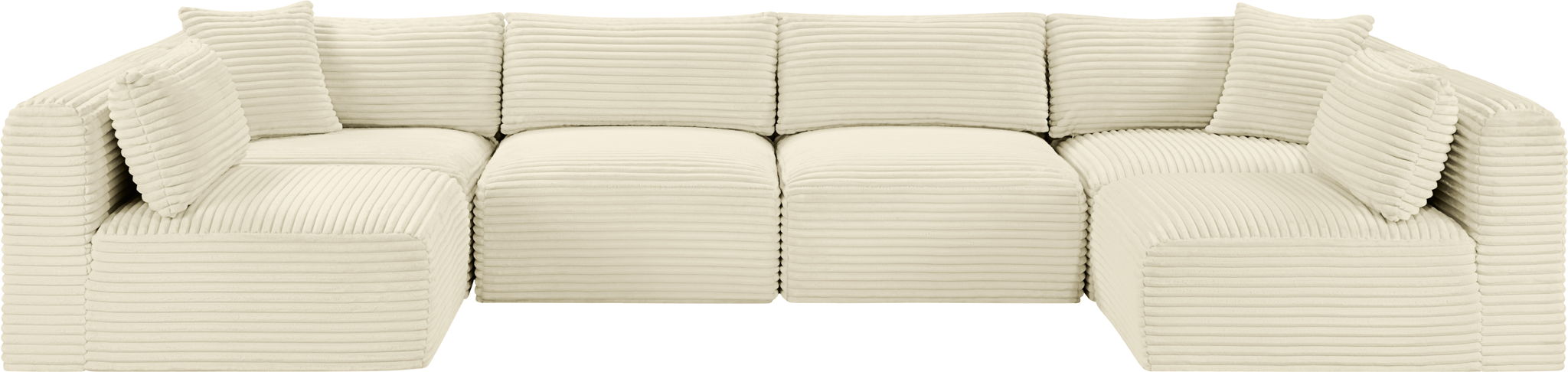 Shaggy - 6 Piece Modular U-Shaped Armless Sectional