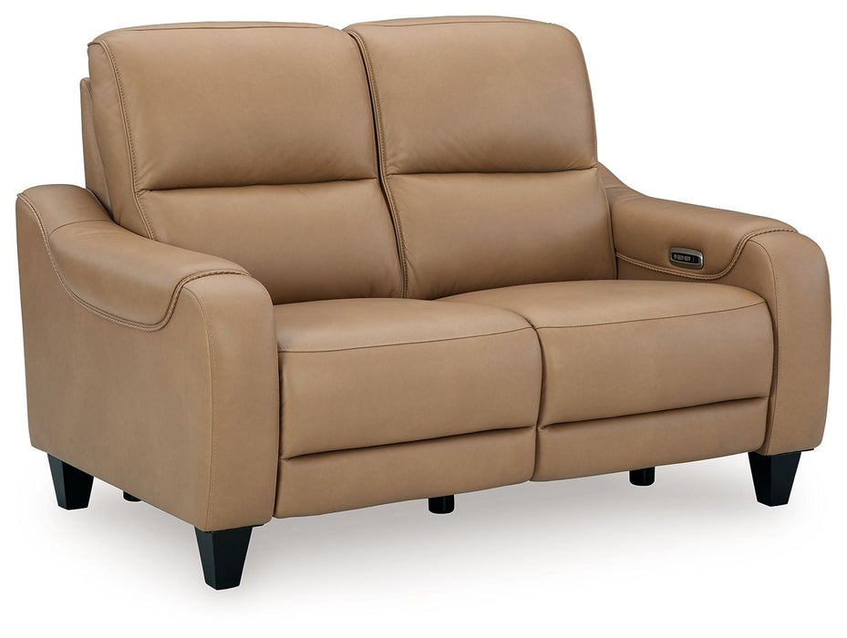 Mosswell - Power Reclining Loveseat With Adj Headrest - Toffee - Stylish Home Furniture