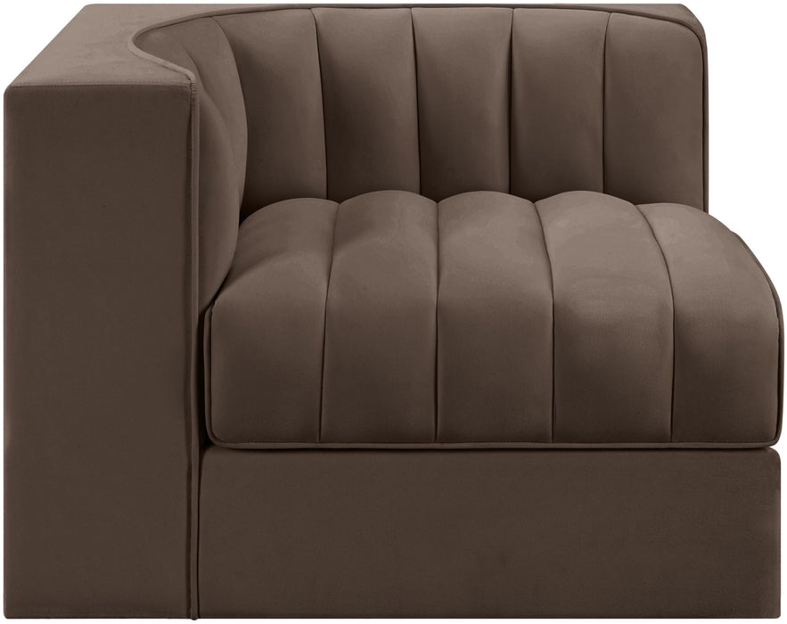 Rummi - Velvet Performance Fabric Upholstered Modular Corner Chair - Stylish Home Furniture
