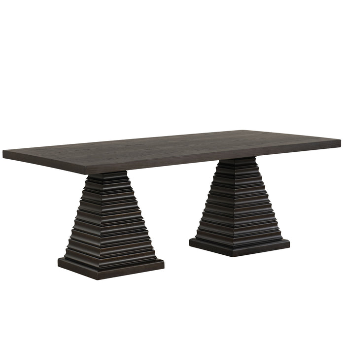 Plateau - 78" Rectangle Dining Table - Top & Base - Dark Brown - Stylish Home Furniture