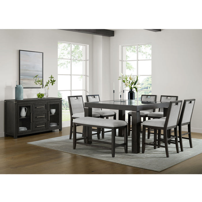 Elodie - Fabric Counter Bench - Charcoal / Gray - Stylish Home Furniture