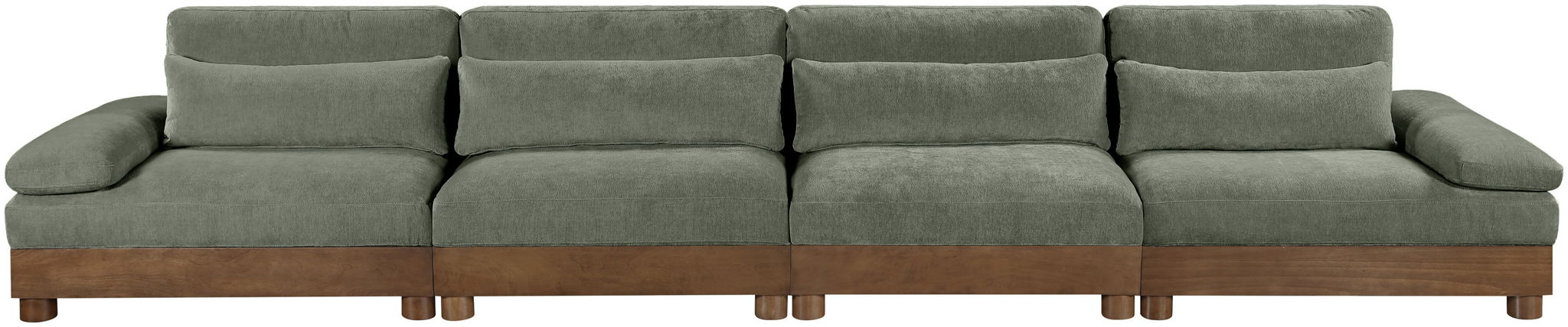 Turin - Chenille Fabric Upholstered Modular Sectional - Green