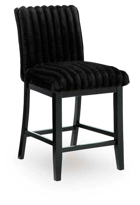 Mervannie - Upholstered Barstool (Set of 2) - Black - Stylish Home Furniture