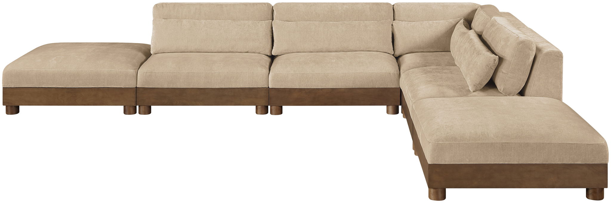 Turin - Chenille Fabric Upholstered Modular Sectional - Beige