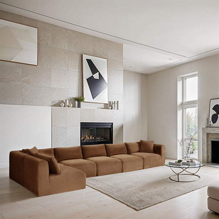 Shaggy - Fabric 6 Piece Modular Sectional