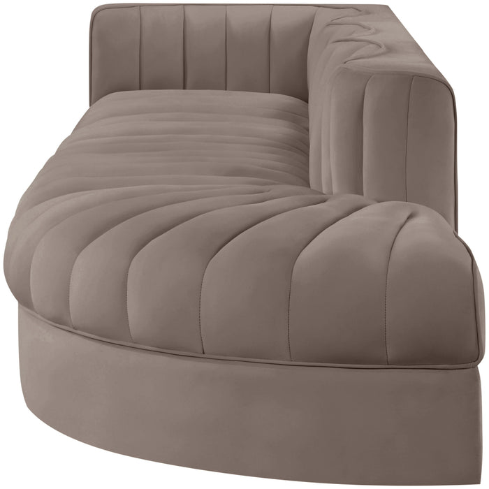 Rummi - Velvet Performance Fabric Upholstered 4 Piece Modular Sectional With Reverse Corner Chair - Stylish Home Furniture