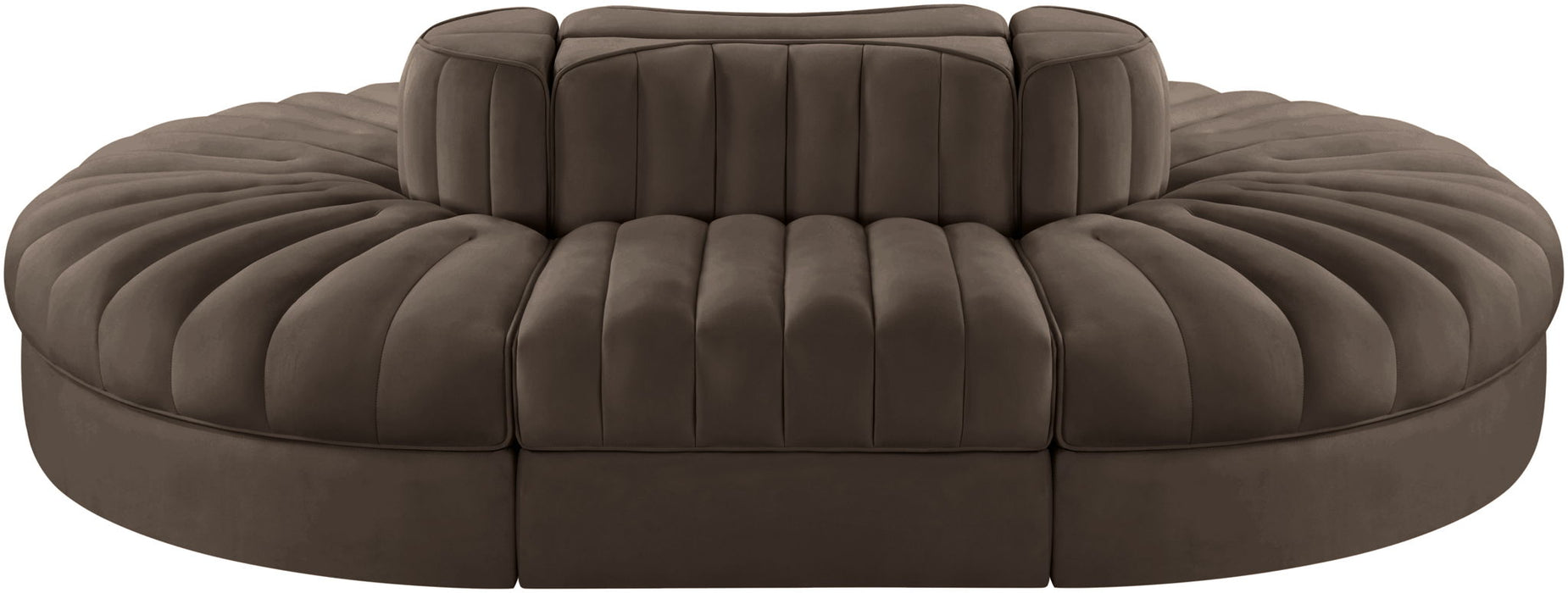 Rummi - Oval Velvet Performance Fabric Upholstered 6 Piece Modular Sectional - Stylish Home Furniture