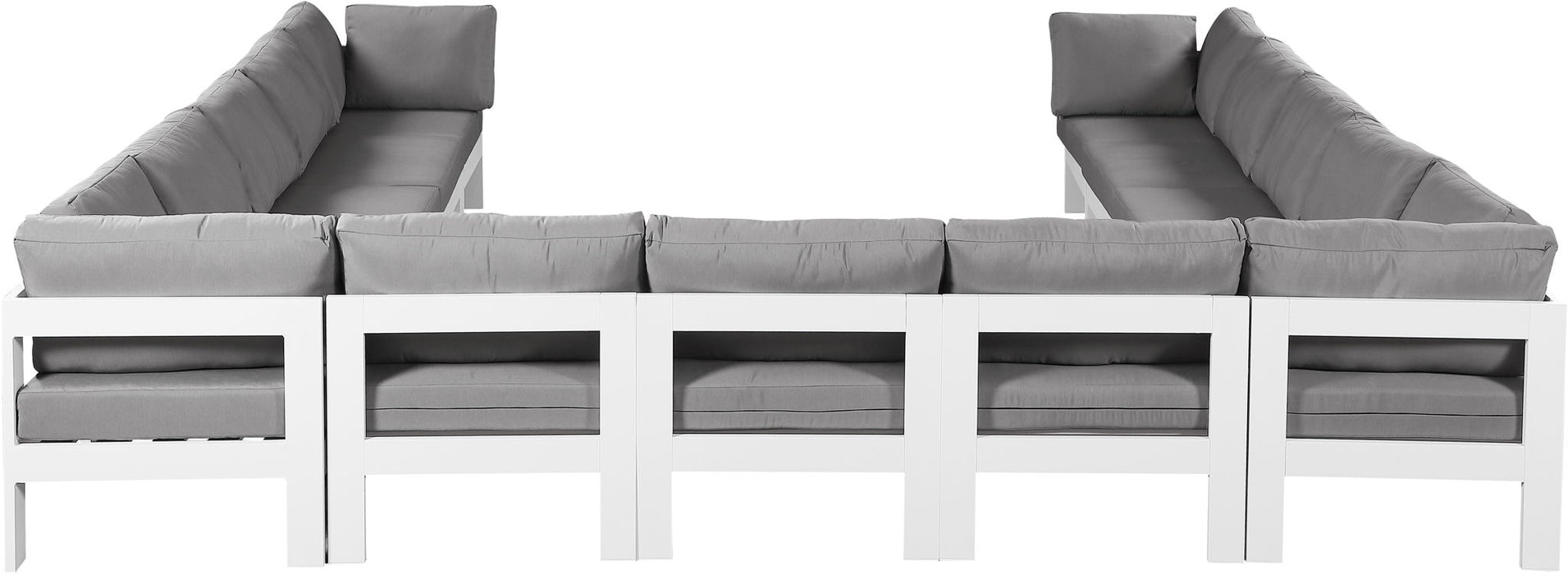 Nizuc - Outdoor Patio 13 Piece Modular Sectional With White Frame