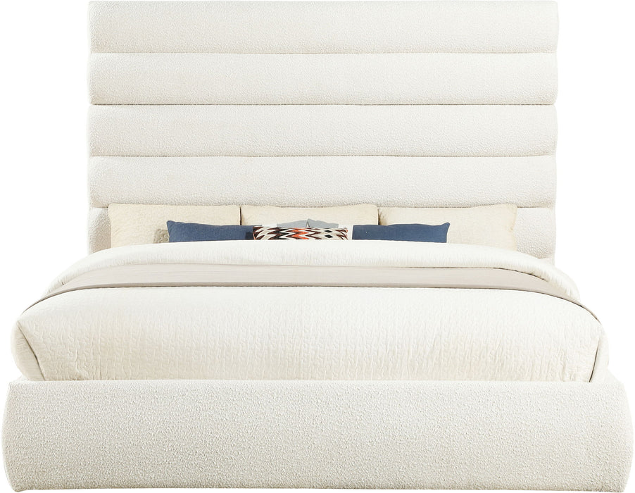 Adam - Boucle Fabric Bed With 70.5" Headboard - Stylish Home Furniture