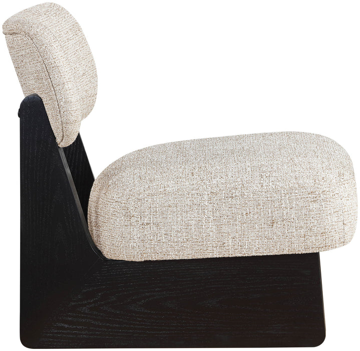 Vetra - Linen Textured Fabric Upholstered Accent Chair With Black Base - Stylish Home Furniture