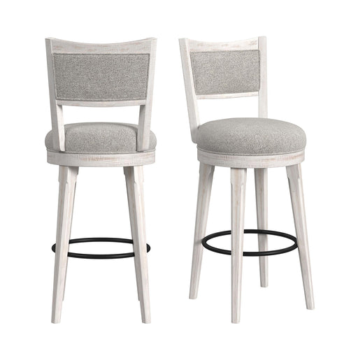 Rogen Rustic - Swivel Bar Stool (Set of 2) - Rustic White - Stylish Home Furniture