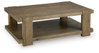 Flangren - Rectangular Cocktail Table - Light Brown - Stylish Home Furniture