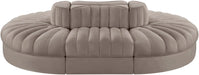 Rummi - Oval Velvet Performance Fabric Upholstered 6 Piece Modular Sectional - Stylish Home Furniture