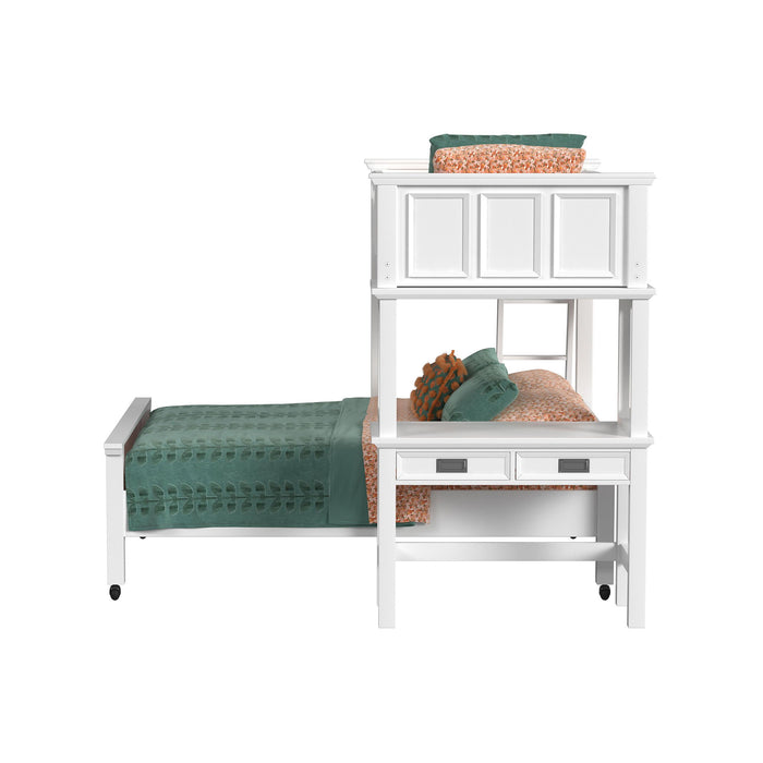 Hampton Kids - Loft Bed With Ladder And Desk With Speaker - Stylish Home Furniture