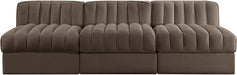 Rummi - Velvet Performance Fabric Upholstered 3 Piece Modular Armless Sofa - Stylish Home Furniture