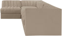 Rummi - Velvet Performance Fabric Upholstered 6 Piece Modular Sectional, L-Shaped (Right) - Stylish Home Furniture