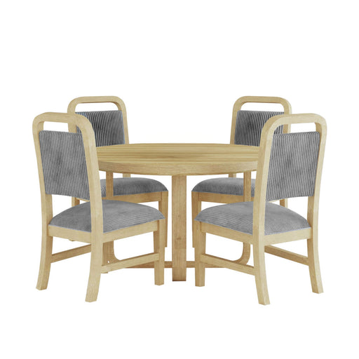 Ridgemont - 5 Piece Standard Height Dining Set (Round Table And Four Chairs) - Natural - Stylish Home Furniture