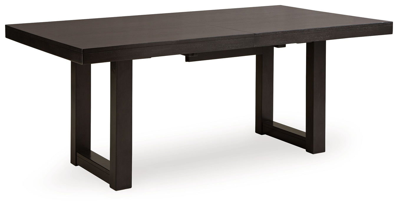 Neymorton - 7 Pc. - Rectangular Extension Table, 6 Side Chairs - Dark Grayish Brown - Stylish Home Furniture