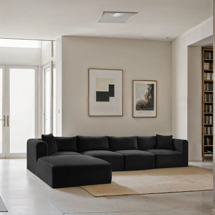 Shaggy - 5 Piece Modular Sectional With Ottoman