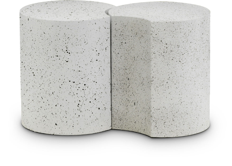 Dimple - 2 Piece Modular End Table - Terazzo Finish