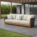 Veranda - Wicker & Wood Outdoor Sofa With Cushions - Natural / Gray / Brown - Stylish Home Furniture