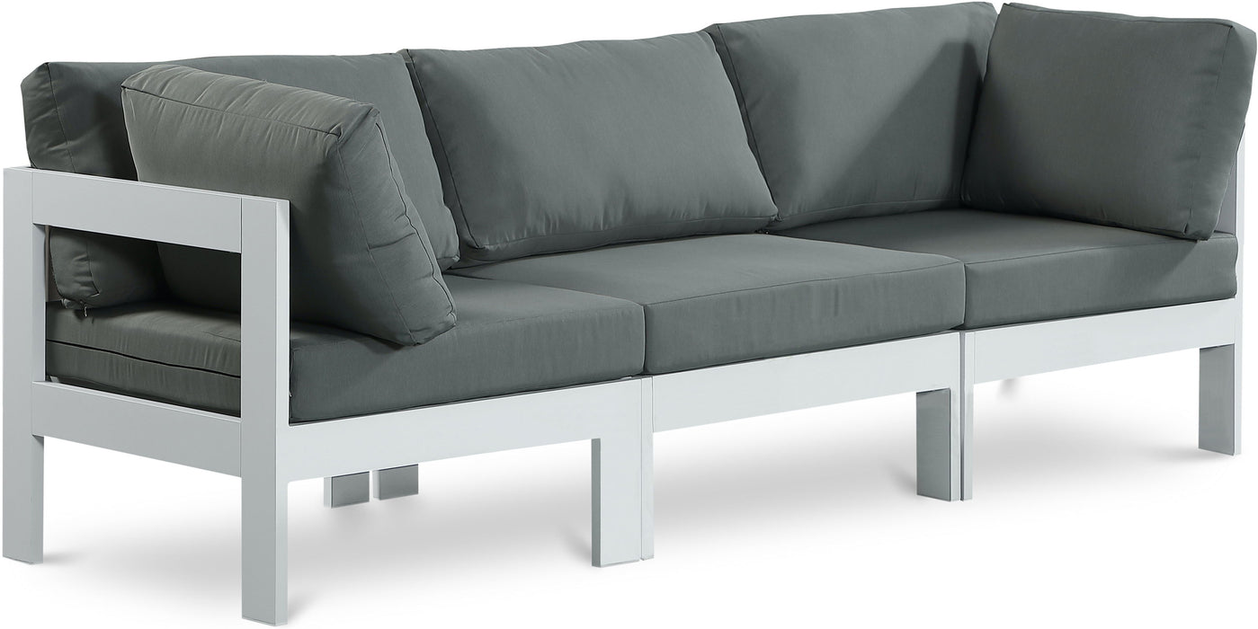 Nizuc - Outdoor Patio 3 Seat Modular Sofa With White Frame