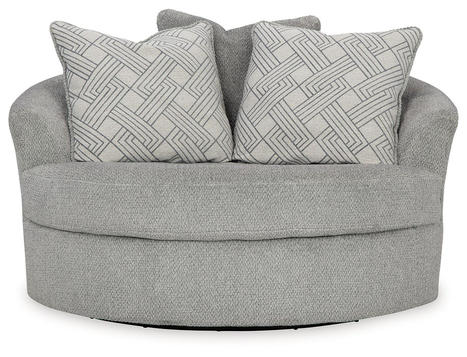 Casselbury - Oversized Swivel Accent Chair - Cement - Stylish Home Furniture