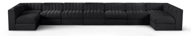 Rummi - Armless Velvet Performance Fabric Upholstered 9 Piece Modular Sectional - Stylish Home Furniture