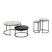 Forma - 4 Piece Occasional Set (1 Coffee, 1 Large End Table & 1 Stool, 1 Small End Table) - Black / White / Gray - Stylish Home Furniture