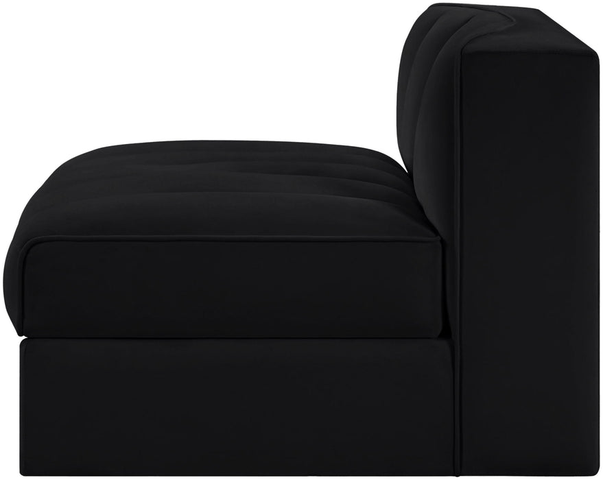 Rummi - Velvet Performance Fabric Upholstered Modular Armless Chair - Stylish Home Furniture