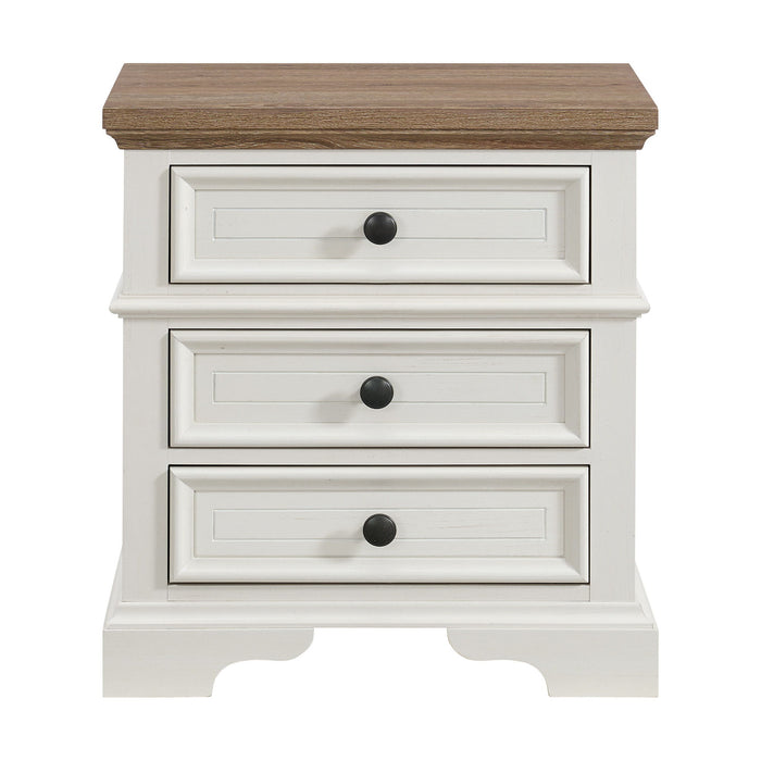 Eastwood - Youth 3-Drawer Nightstand - Brown And White - Stylish Home Furniture