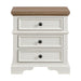 Eastwood - Youth 3-Drawer Nightstand - Brown And White - Stylish Home Furniture