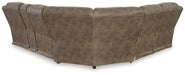 Ravenel - 3-Piece Power Reclining Sectional With Raf Power Reclining Loveseat With Console - Faux Leather - Fossil - Stylish Home Furniture