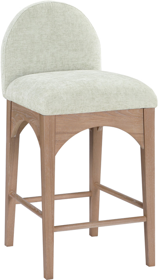 Waldorf - Chenille Stool With Natural Legs
