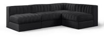 Rummi - Armless Velvet Performance Fabric Upholstered 4 Piece Modular Sectional - Stylish Home Furniture