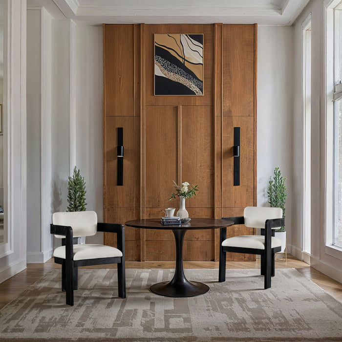 Sacha - Linen Dining Chair With Black Base (Set of 2)