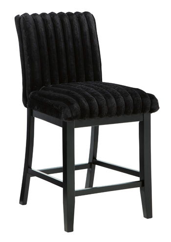 Mervannie - Upholstered Barstool (Set of 2) - Black - Stylish Home Furniture