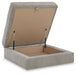 Aslan Court - Ottoman With Storage - Pebble - Stylish Home Furniture