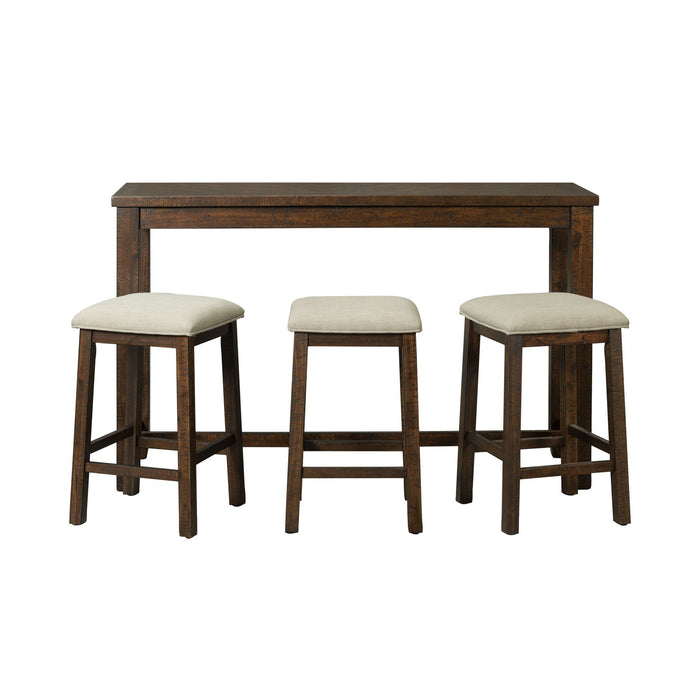 Jax - Bar Table Single Pack (Table And Three Stools) - Dark Walnut - Stylish Home Furniture