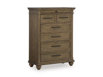 Karallin - Seven Drawer Chest - Medium Brown - Stylish Home Furniture
