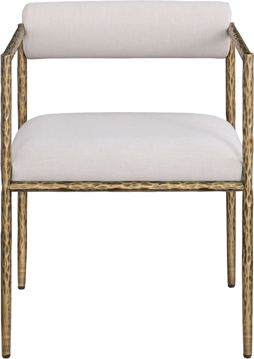 Axis - Linen Textured Beige Fabric Upholstered Dining Chair (Set of 2) - Stylish Home Furniture