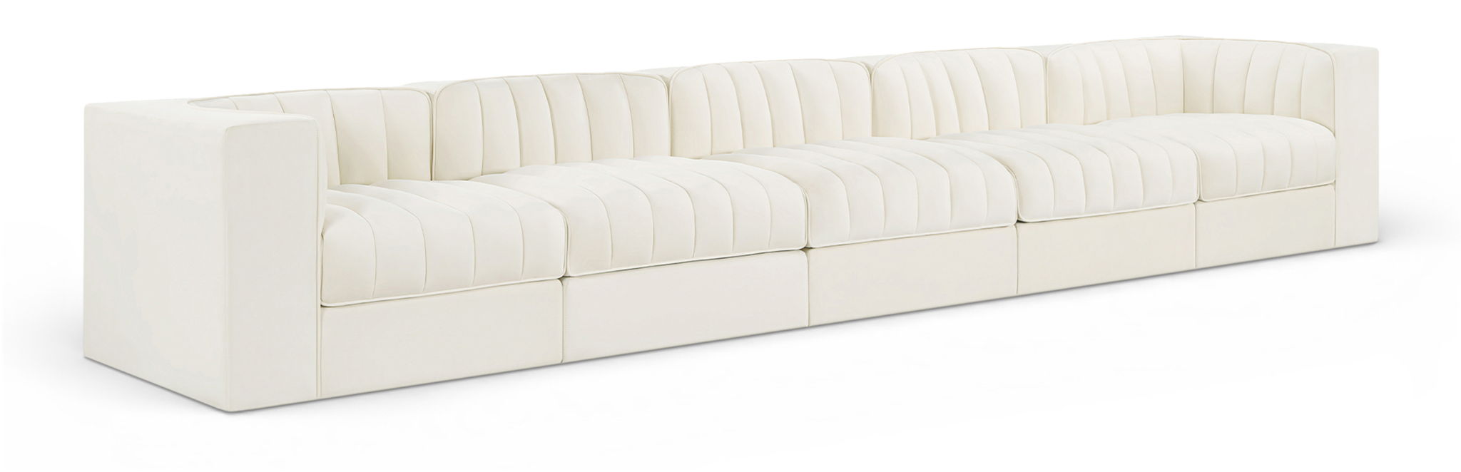 Rummi - Velvet Performance Fabric Upholstered 5 Piece Modular Sofa - Stylish Home Furniture