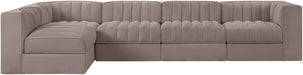 Rummi - Velvet Performance Fabric Upholstered 5 Piece Modular Sectional, L-Shaped (Right) - Stylish Home Furniture