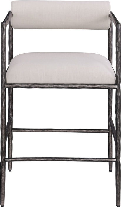 Axis - Linen Textured Beige Fabric Upholstered Counter Stool (Set of 2) - Stylish Home Furniture