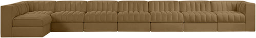 Rummi - Velvet Performance Fabric Upholstered 8 Piece Modular Sectional, L-Shaped (Right) - Stylish Home Furniture
