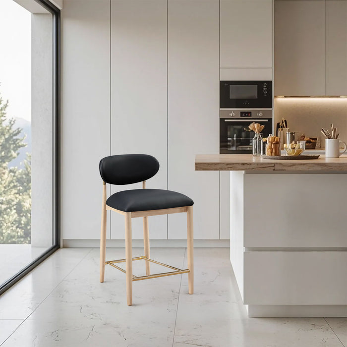 Riccio - Stool - Natural And Gold Frame