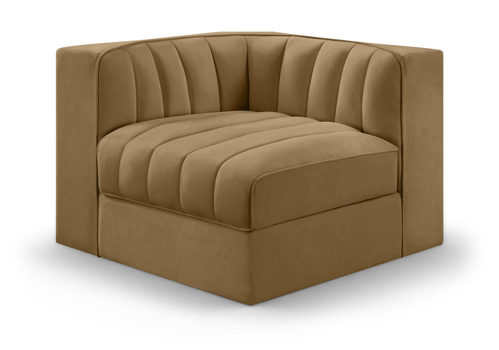 Rummi - Velvet Performance Fabric Upholstered Modular Corner Chair - Stylish Home Furniture